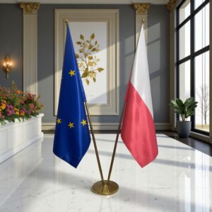 drapeau Pologne sur hampe