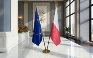 drapeau Pologne sur hampe