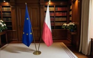 drapeau Pologne sur hampe