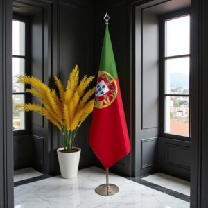 drapeau Portugal avec pied