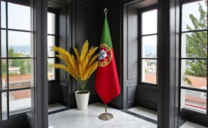 drapeau Portugal avec pied