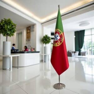 drapeau Portugal avec pied