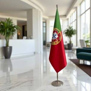 drapeau Portugal avec pied