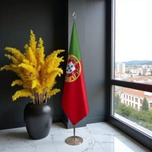 drapeau Portugal avec pied