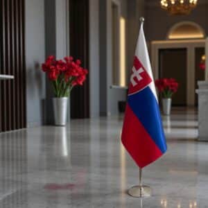 drapeau Slovaquie avec socle