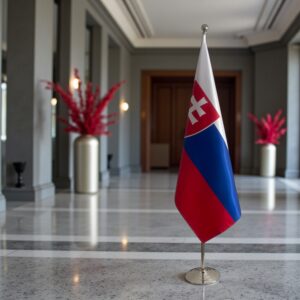 drapeau Slovaquie avec socle