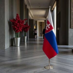 drapeau Slovaquie avec socle