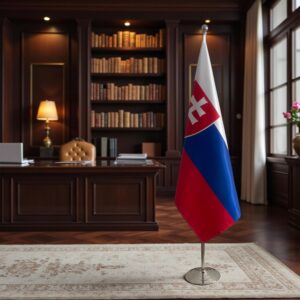 drapeau Slovaquie avec socle