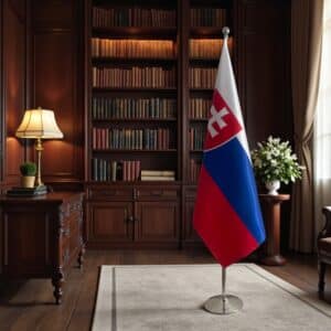 drapeau Slovaquie avec socle