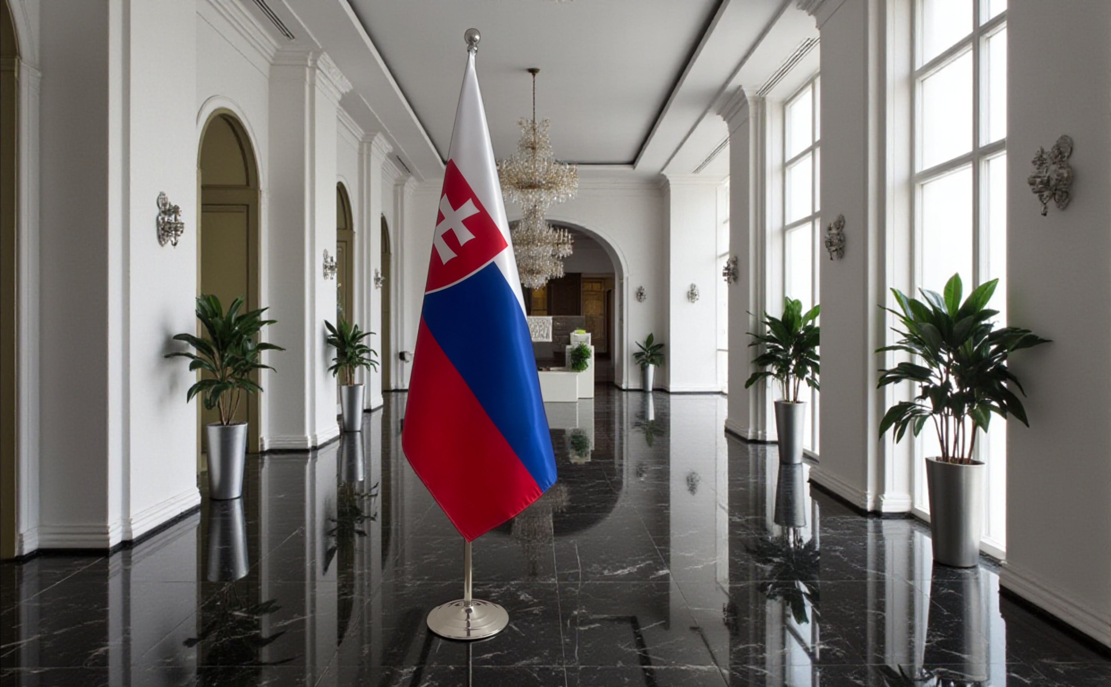 drapeau Slovaquie avec socle