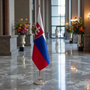 drapeau Slovaquie avec pied