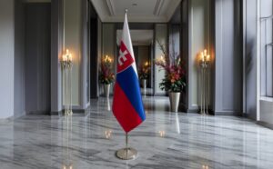 drapeau Slovaquie avec pied