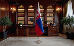 drapeau Slovaquie avec pied