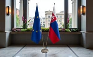 drapeau Slovaquie sur pied