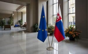 drapeau Slovaquie sur pied