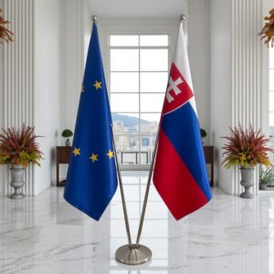 drapeau Slovaquie sur pied