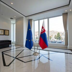 drapeau Slovaquie sur pied