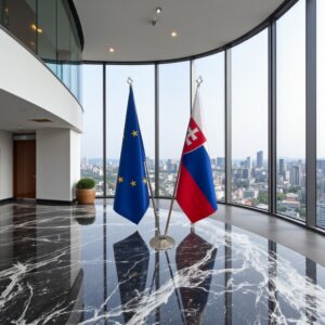 drapeau Slovaquie sur pied