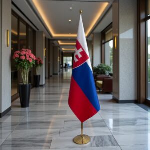 drapeau Slovaquie avec socle