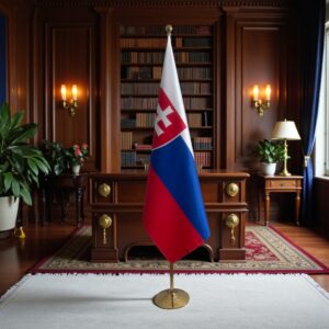 drapeau Slovaquie avec socle