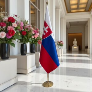drapeau Slovaquie avec socle
