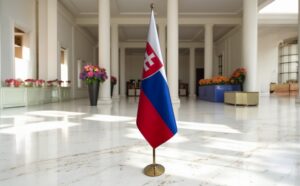 drapeau Slovaquie avec socle