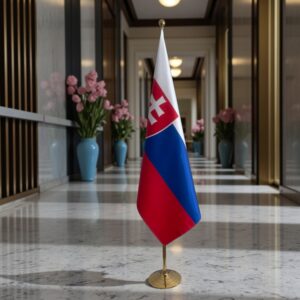drapeau Slovaquie avec socle