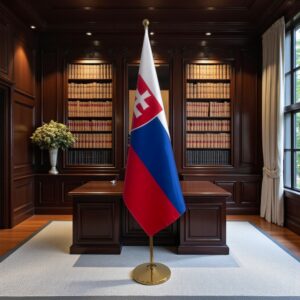 drapeau Slovaquie avec socle