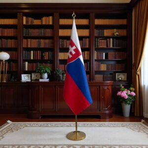 drapeau Slovaquie avec socle