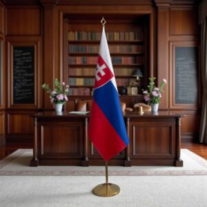 drapeau Slovaquie avec socle