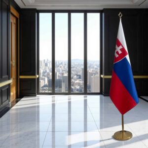 drapeau Slovaquie avec socle