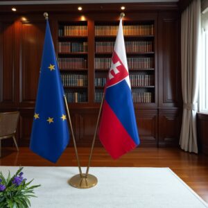 drapeau Slovaquie avec socle