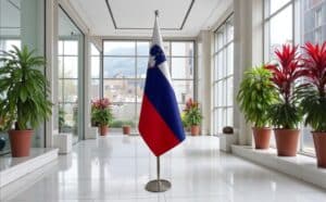 drapeau Slovenie avec pied