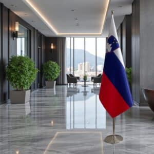 drapeau Slovenie avec pied