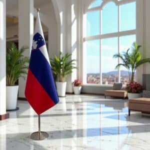 drapeau Slovenie avec pied