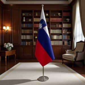 drapeau Slovenie avec pied