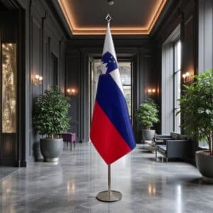 drapeau Slovenie avec socle