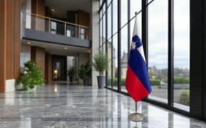 drapeau Slovenie avec socle