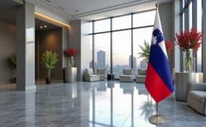 drapeau Slovenie avec socle