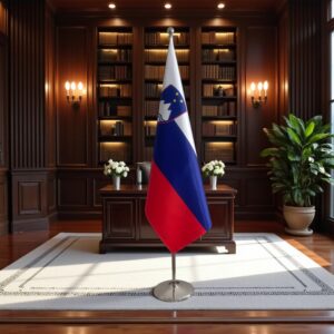 drapeau Slovenie avec socle
