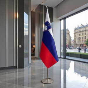 drapeau Slovenie avec socle