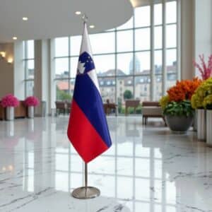 drapeau Slovenie avec socle