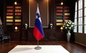 drapeau Slovenie avec socle