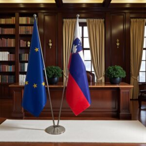 drapeau Slovenie avec socle