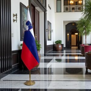 drapeau Slovenie avec hampe