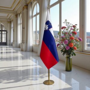drapeau Slovenie avec hampe