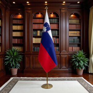 drapeau Slovenie avec hampe