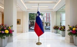 drapeau Slovenie avec hampe