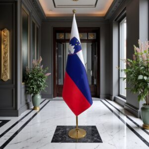 drapeau Slovenie avec hampe