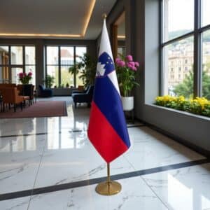 drapeau Slovenie avec hampe